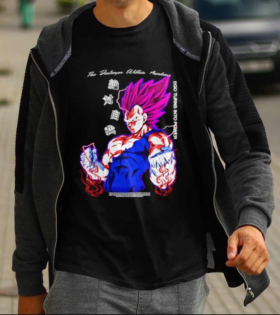 The Destroyer Within Vegeta Awakens Ego Turns Into Power T-Shirt