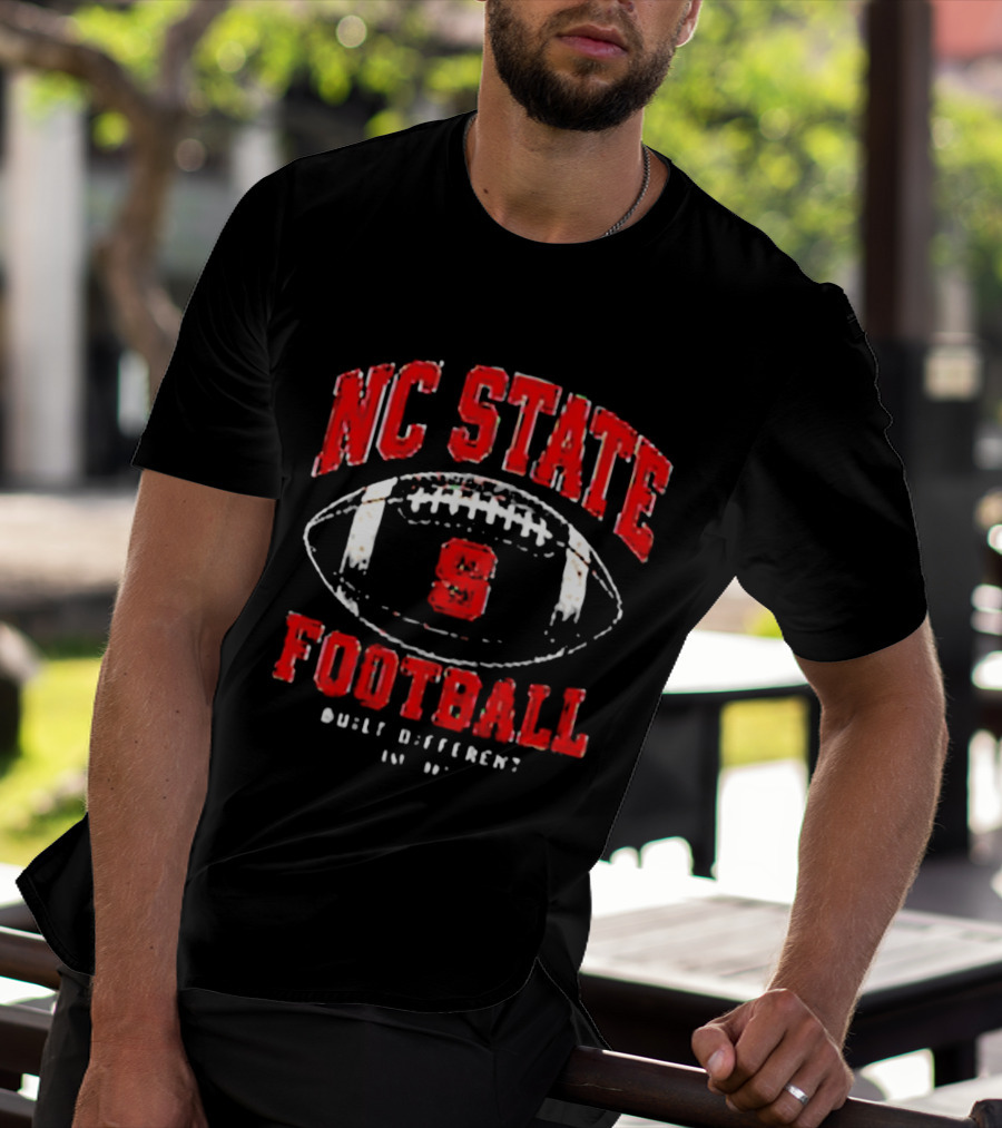 NC State Football Built Different Est 1887 Football Oval Ball S T-Shirt