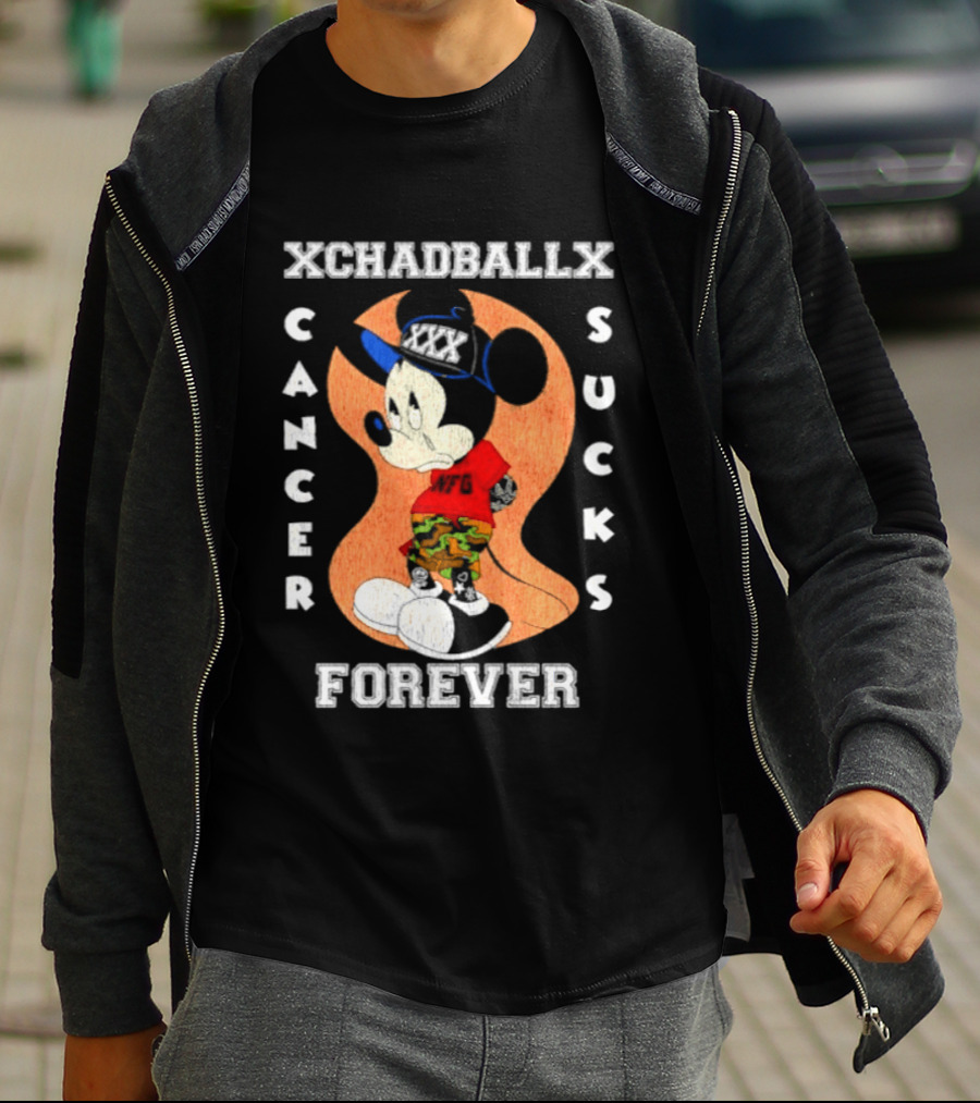 Xchadballx Cancer Sucks Forever Mickey Mouse Camo T-Shirt