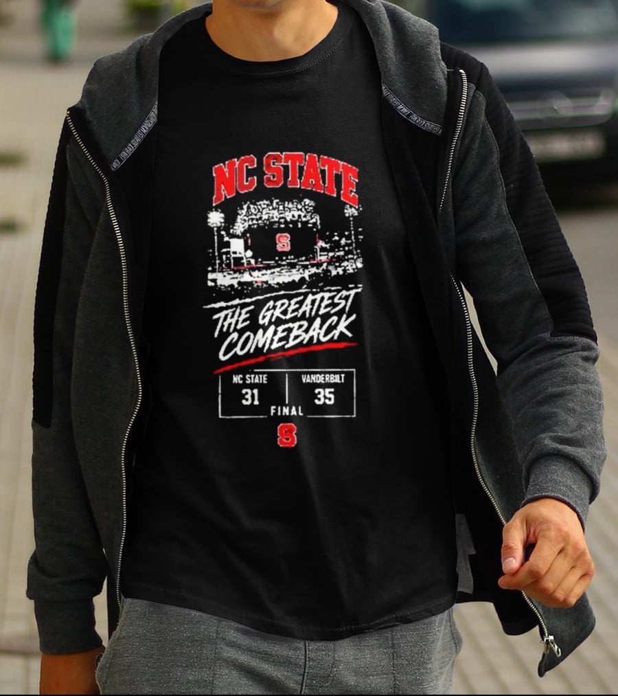 NC State The Greatest Comeback 31 35 Stadium Final Score T-Shirt