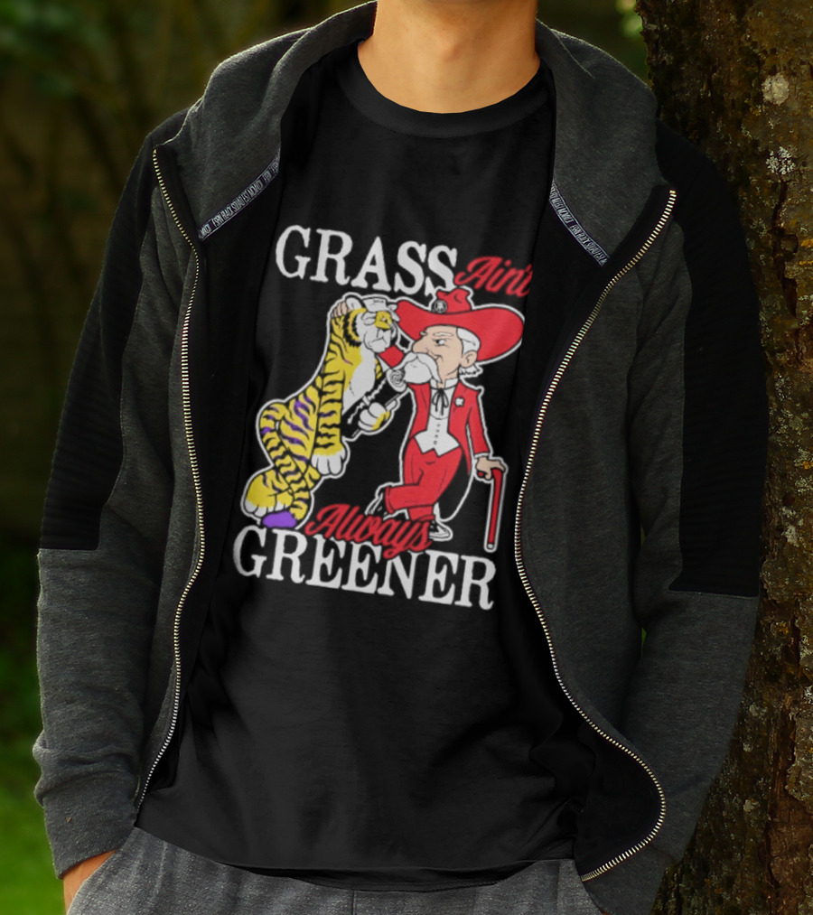 Ole Miss Rebels Vs LSU Tigers Grass Ain't Greener 2026 NCAA T-Shirt