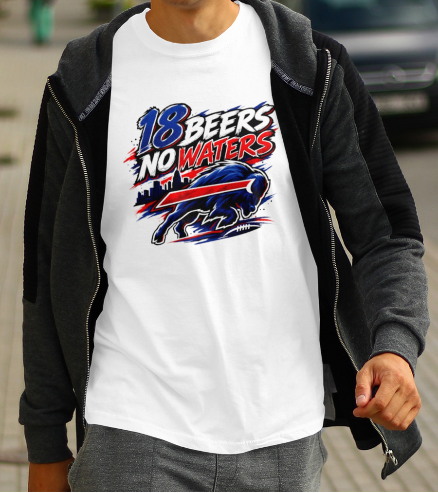 18 Beers No Waters Buffalo Bills Skyline Charging Buffalo T-Shirt