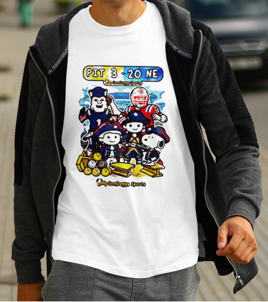 PIT 3 Vs 20 NE Patriots Snoopy Cartoon CornDoggy Sports Game Day T-Shirt