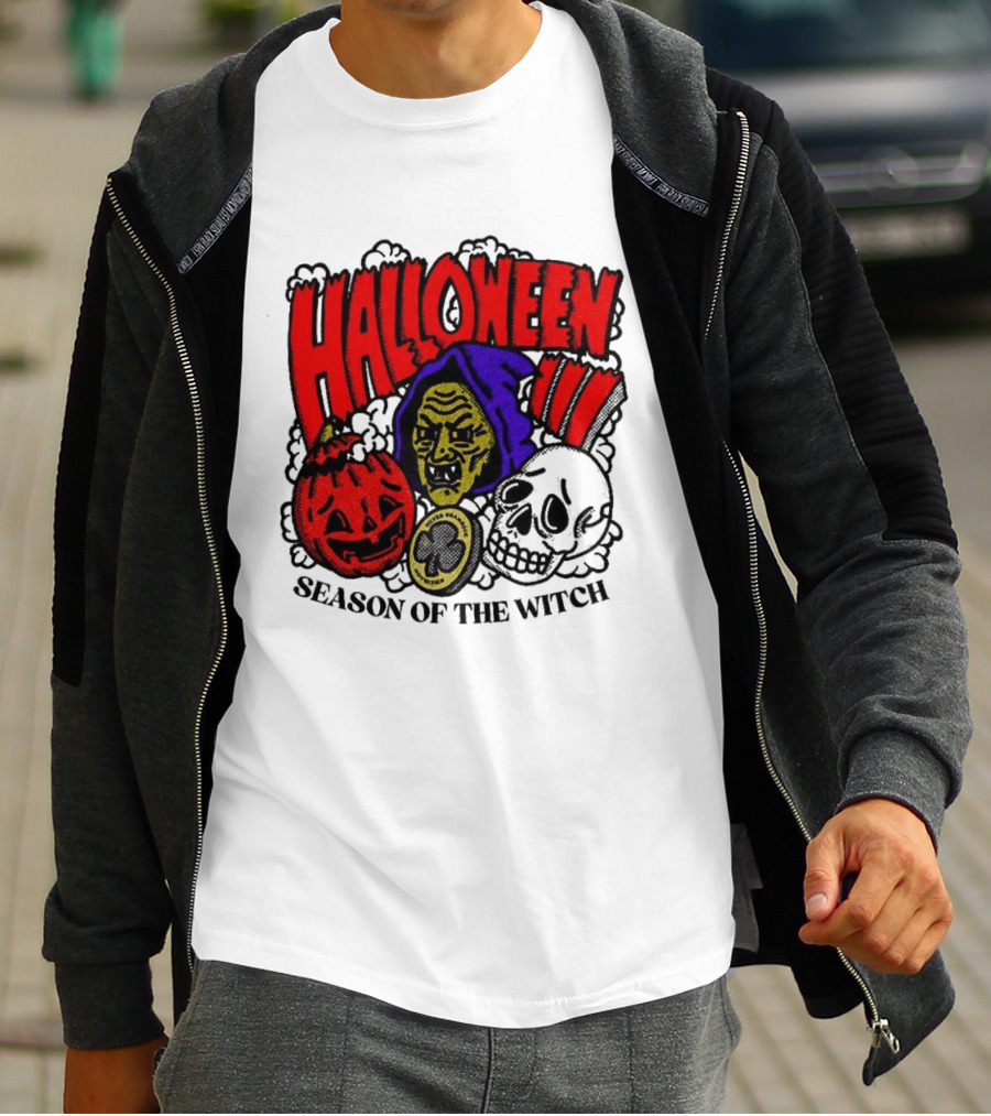 Halloween Season Of The Witch Pumpkin Skull T-Shirt