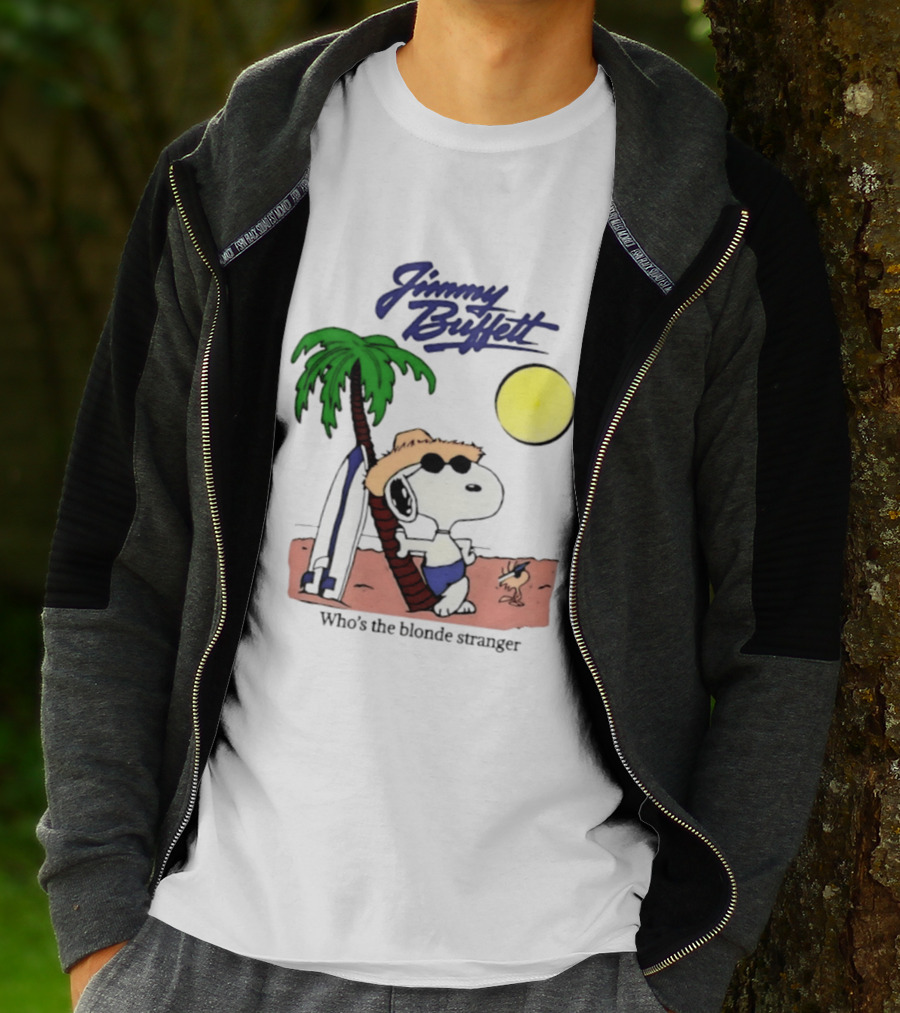 Jimmy Buffett Snoopy Who's The Blonde Stranger Surfing Palm Beach Moon T-Shirt