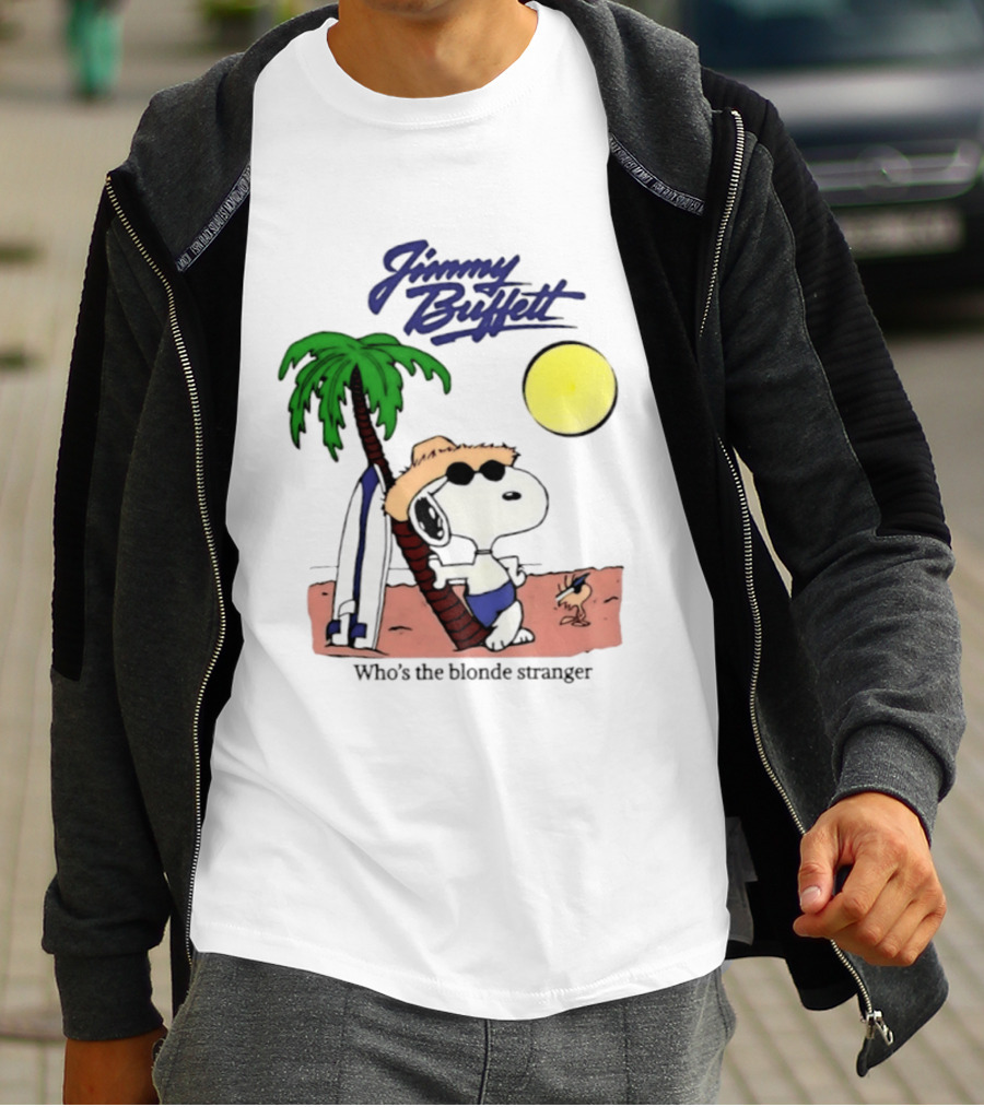 Jimmy Buffett Snoopy Who's The Blonde Stranger Surfing Palm Beach Moon T-Shirt