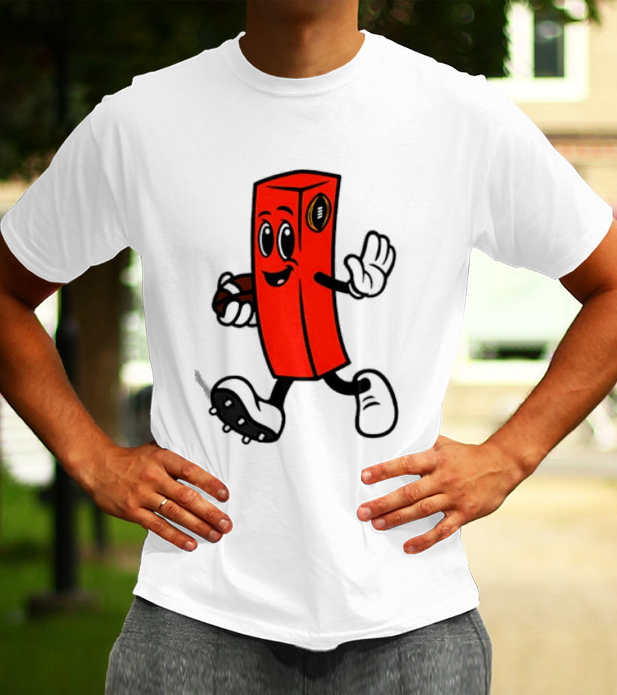 Perry Pylon Football Character With Cigar Walking T-Shirt