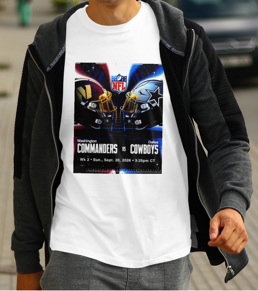 Washington Commanders Vs Dallas Cowboys NFL Matchup Week 2 September 20 2026 T-Shirt