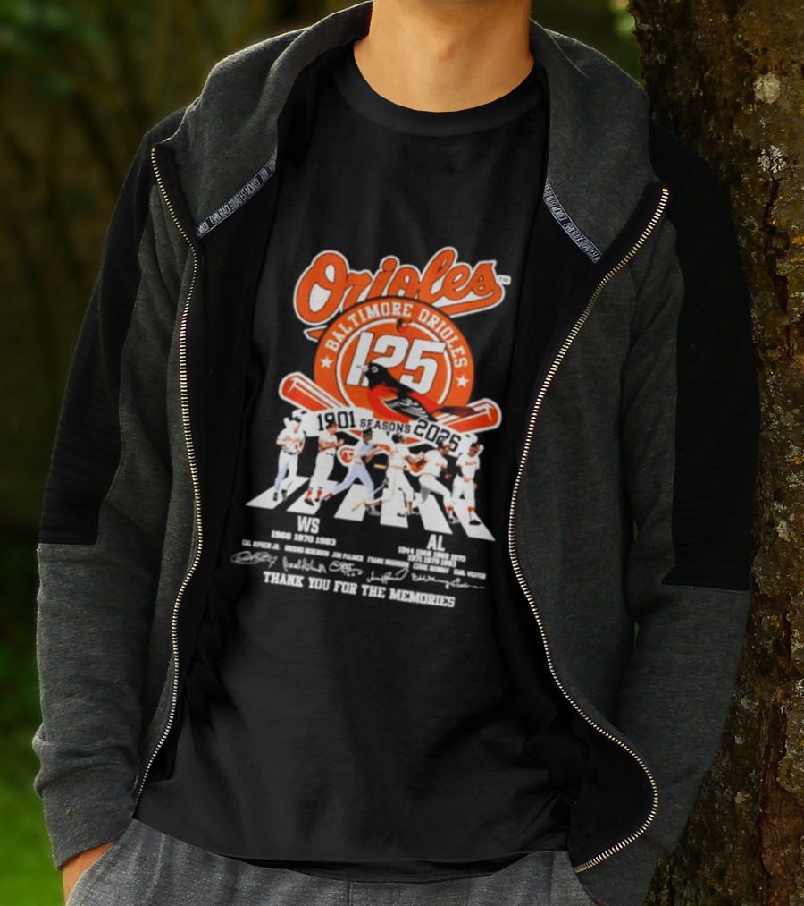 Baltimore Orioles 125 Seasons 1901 2025 Thank You For The Memories T-Shirt