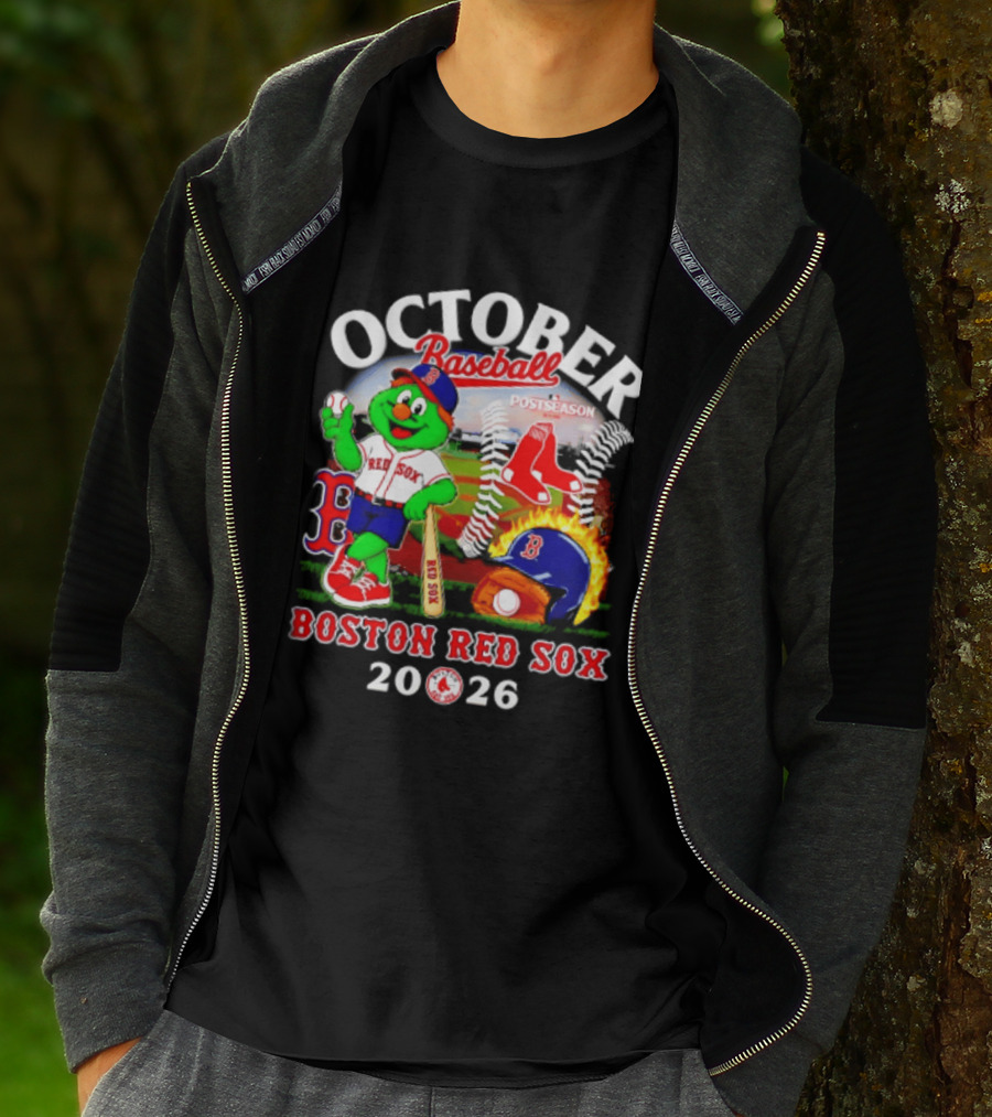Boston Red Sox October Baseball Postseason 2026 Mascot Red Sox T-Shirt