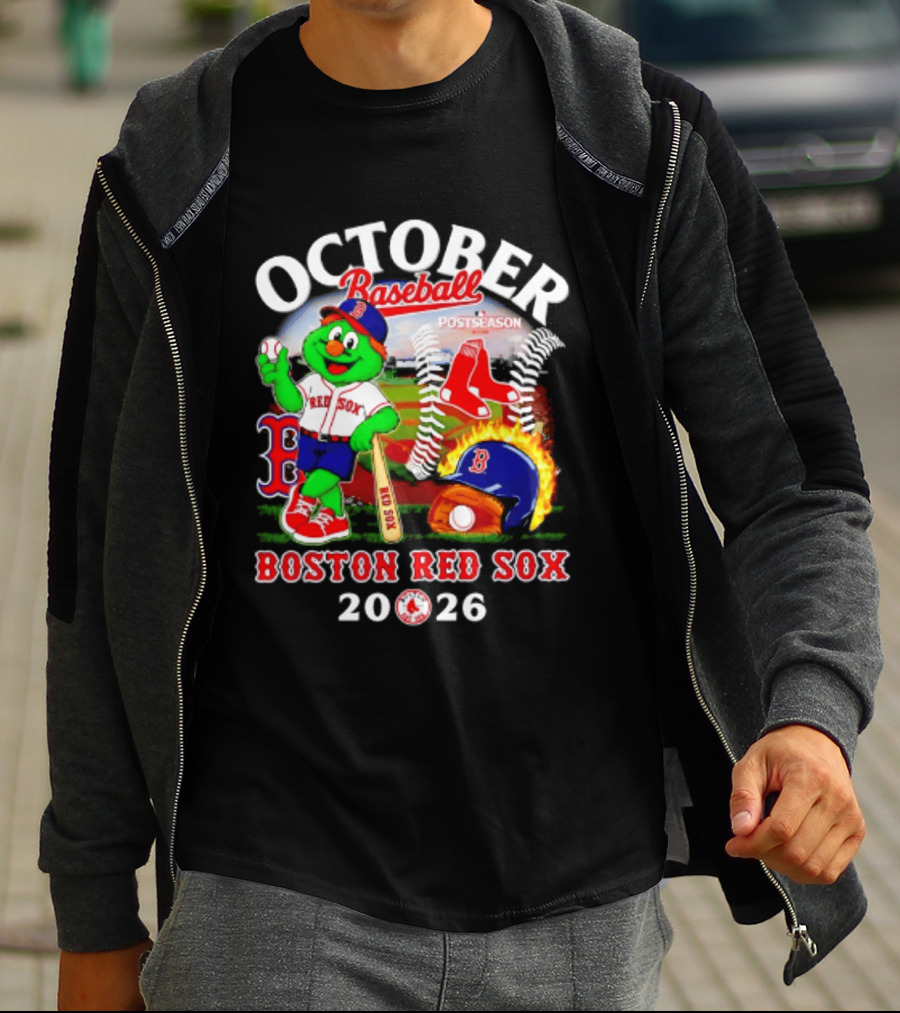 Boston Red Sox October Baseball Postseason 2026 Mascot Red Sox T-Shirt