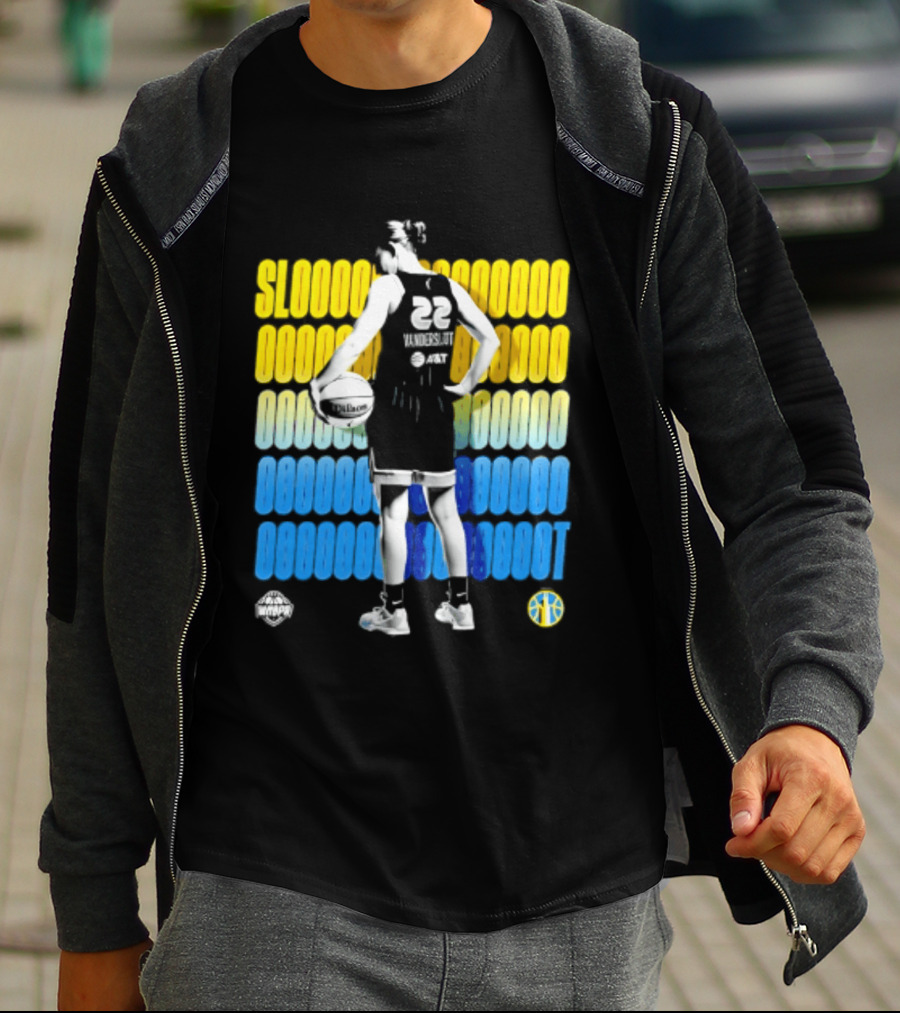 Chicago Sky Courtney Vandersloot Slooty 22 Blue Yellow Basketball T-Shirt