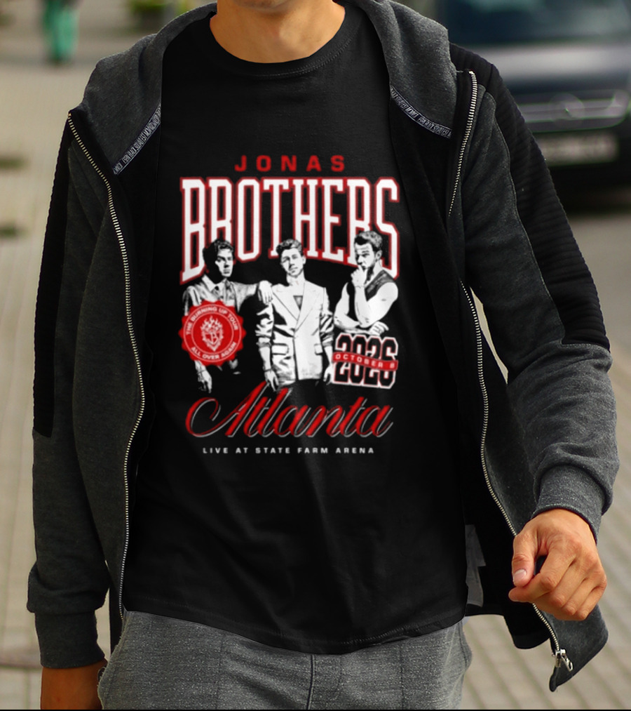 Jonas Brothers Atlanta State Farm Arena 2024 October Live Burning Up All Over Again T-Shirt