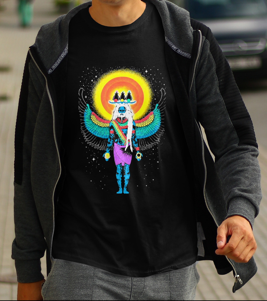 Major Lazer Swizz Beatz Psychedelic Ancient Egyptian Winged Sunburst Deity T-Shirt