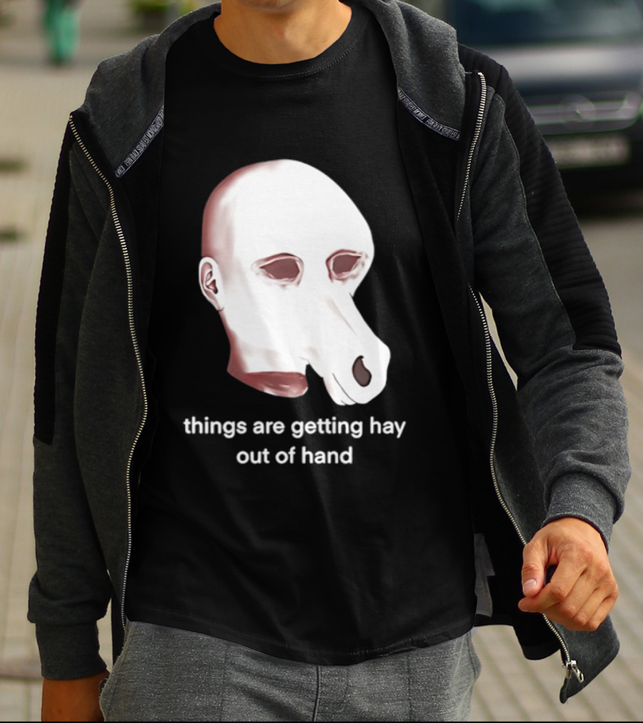 Things Are Getting Hay Out Of Hand Horse Head T-Shirt