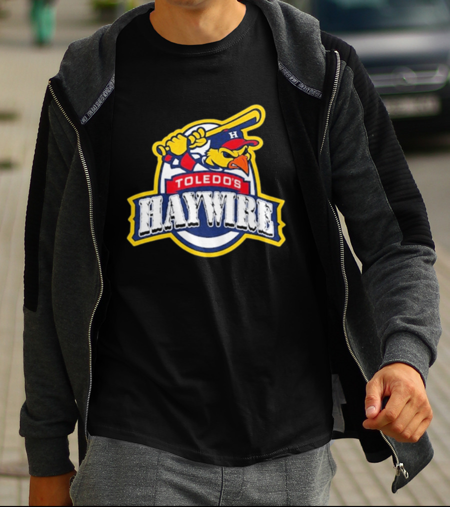 Toledo's Haywire Baseball Mascot With Bat And Cap H T-Shirt