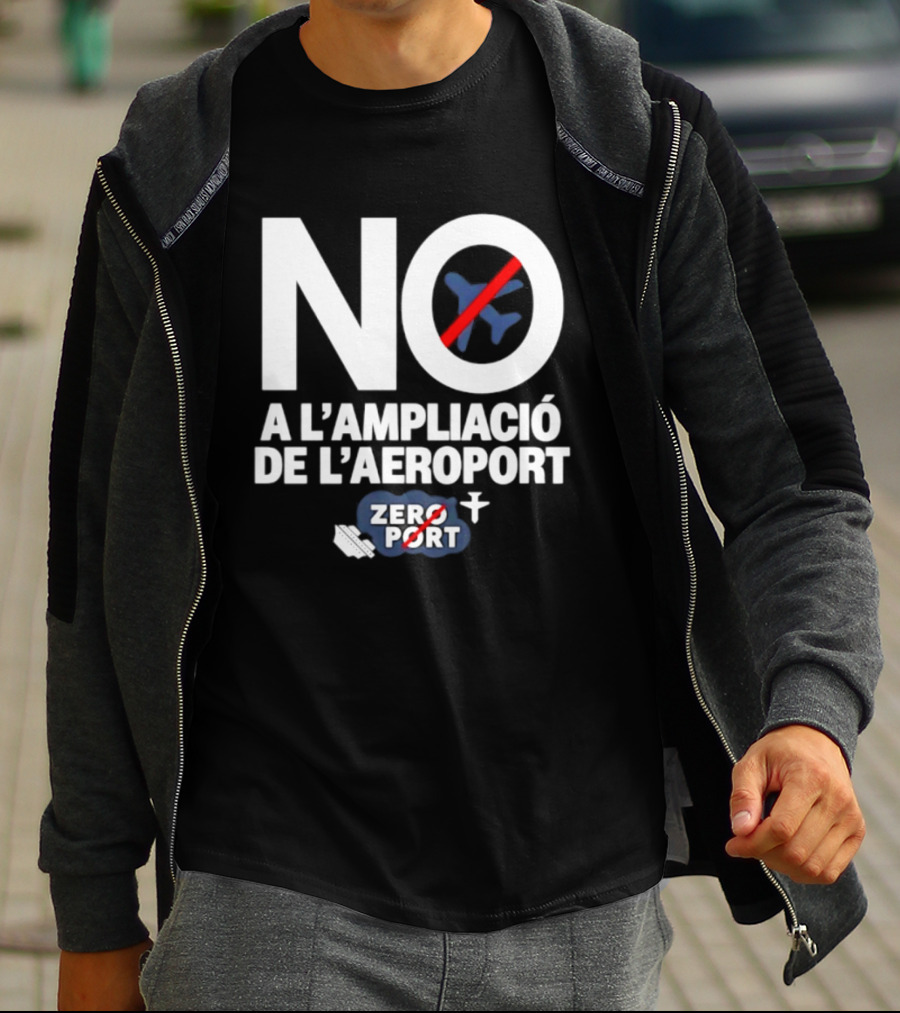 No A L'Ampliació De L'Aeroport Zero Port Avió Creuat T-Shirt