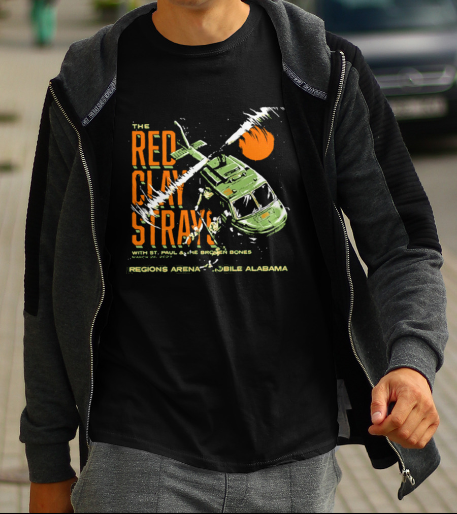 The Red Clay Strays With St. Paul & The Broken Bones Helicopter March 26 2027 Regions Arena Mobile Alabama T-Shirt