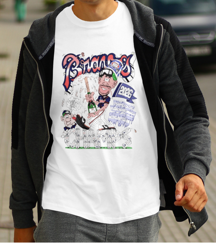 Atlanta Braves 2026 Champs National League East Caricatures Baseball T-Shirt