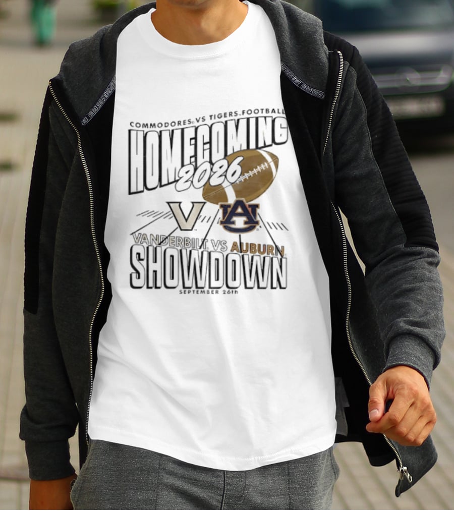 Auburn Vs Vanderbilt Tigers Commodores Homecoming 2026 September Showdown T-Shirt