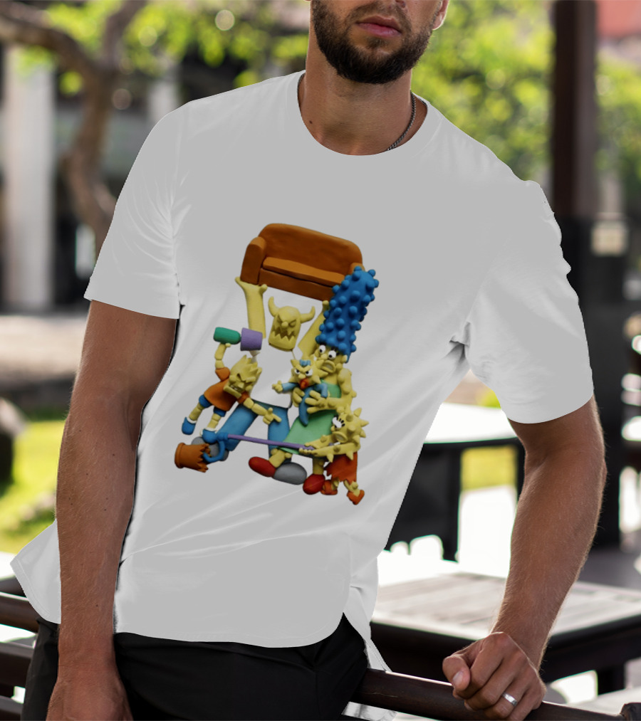 Couch Gag Sculpted Family Chaos Iconic Animation T-Shirt