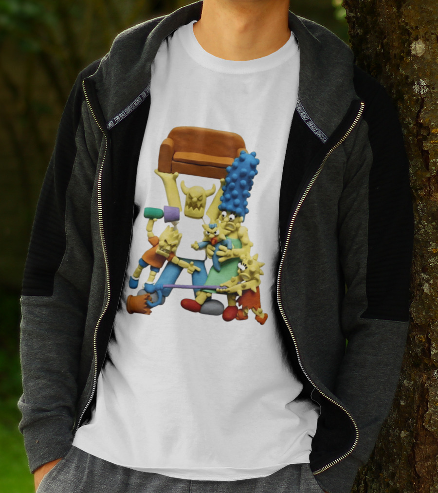 Couch Gag Sculpted Family Chaos Iconic Animation T-Shirt