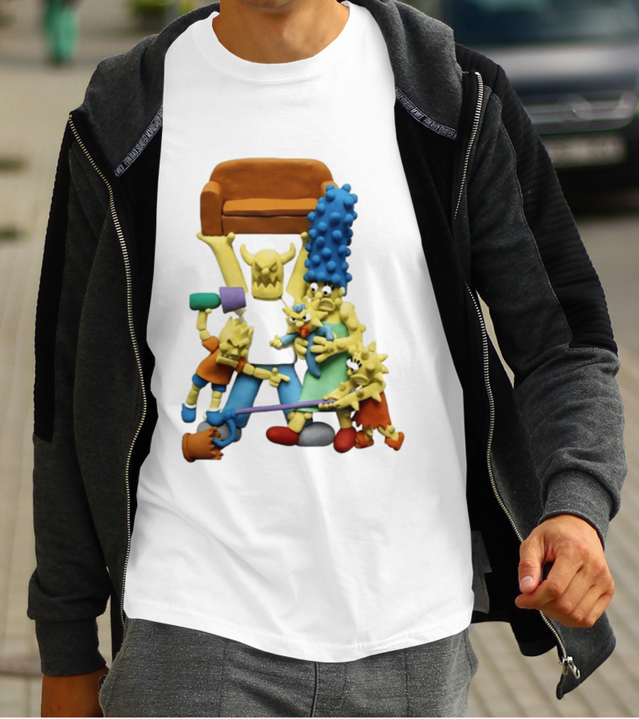 Couch Gag Sculpted Family Chaos Iconic Animation T-Shirt