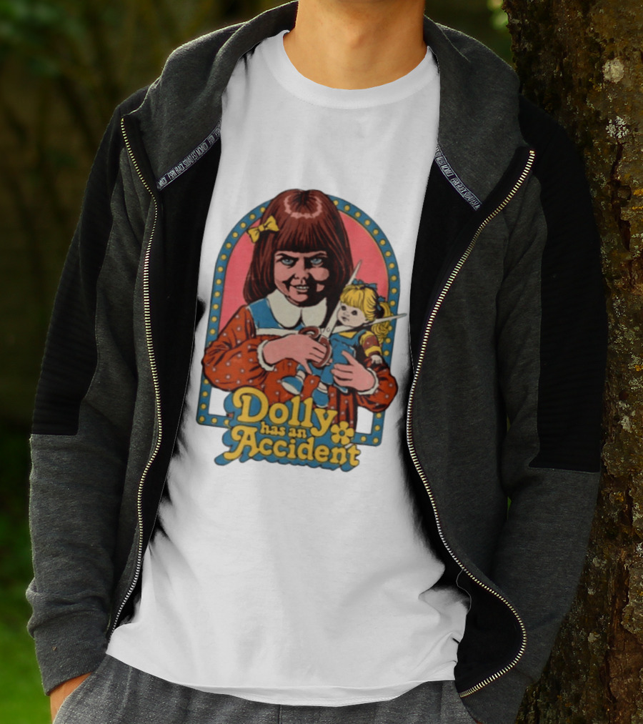Dolly Has An Accident Creepy Doll Steven Rhodes T-Shirt