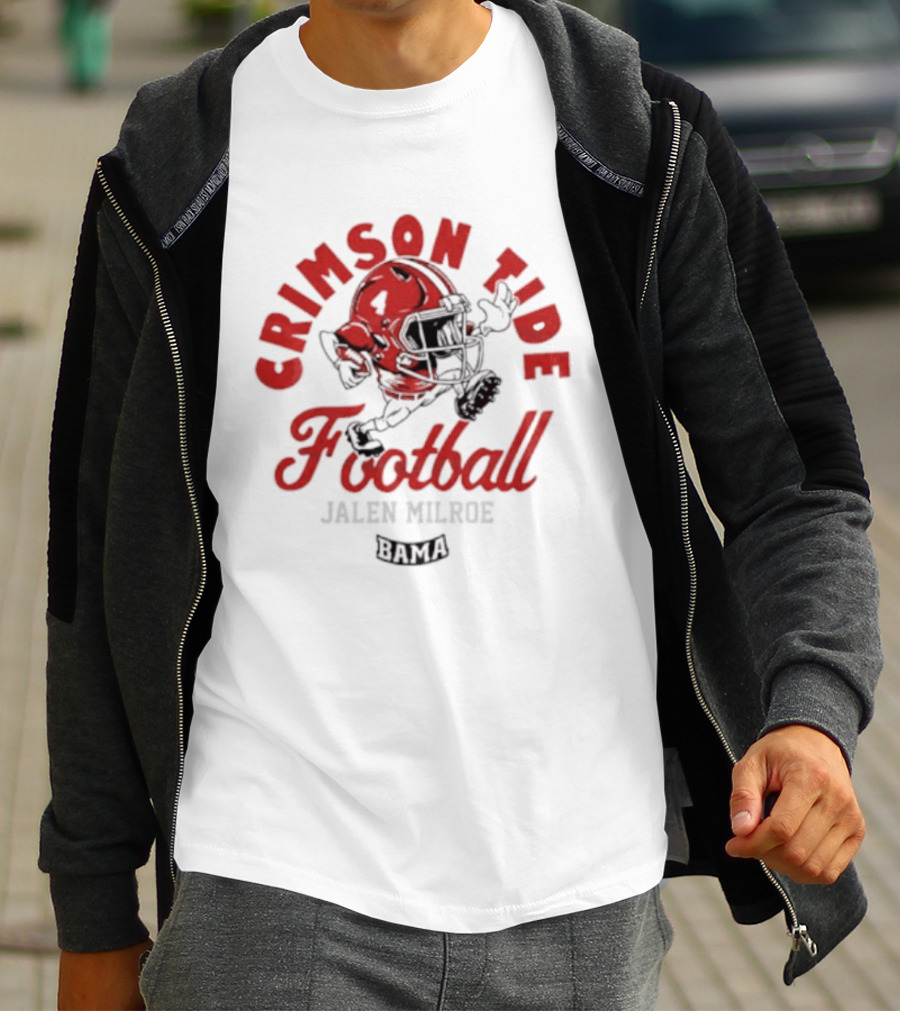 Crimson Tide Football Jalen Milroe Helmet T-Shirt