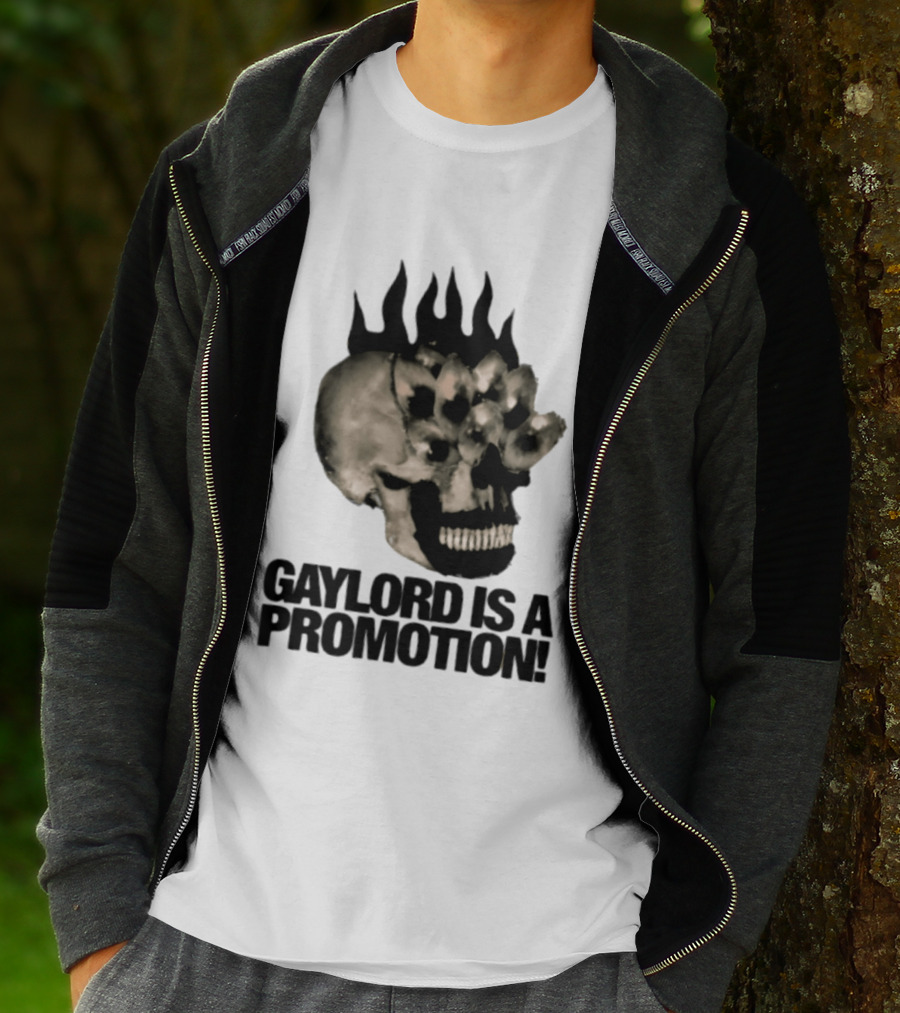 Gaylord Is A Promotion Skull Flamed Spikes Sarcastic T-Shirt