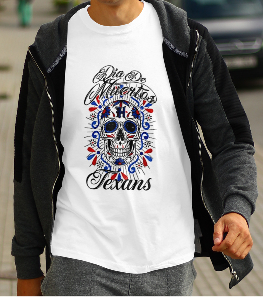 Dia De Los Muertos Texans 2026 Sugar Skull Football T-Shirt