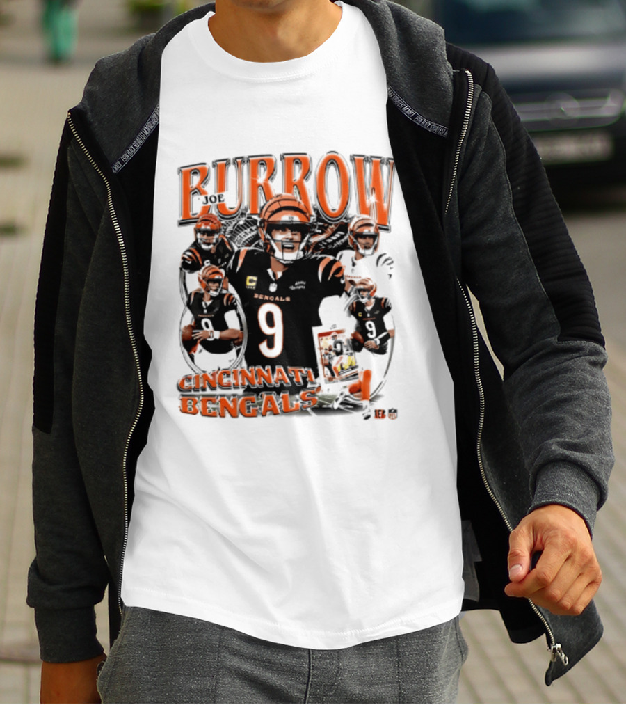 Burrow Cincinnati Bengals 9 Player Collage 2026 T-Shirt