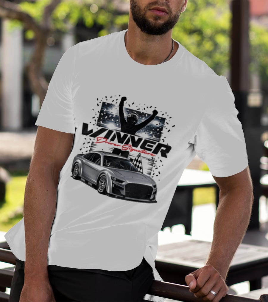 Joey Logano 2026 Winner Bass Pro Shops Night Race Victory Car And Driver Signature T-Shirt