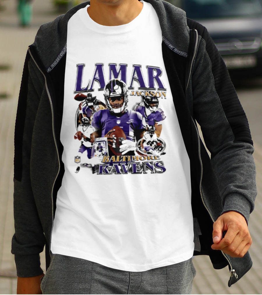 Lamar Jackson Baltimore Ravens Player Collage T-Shirt
