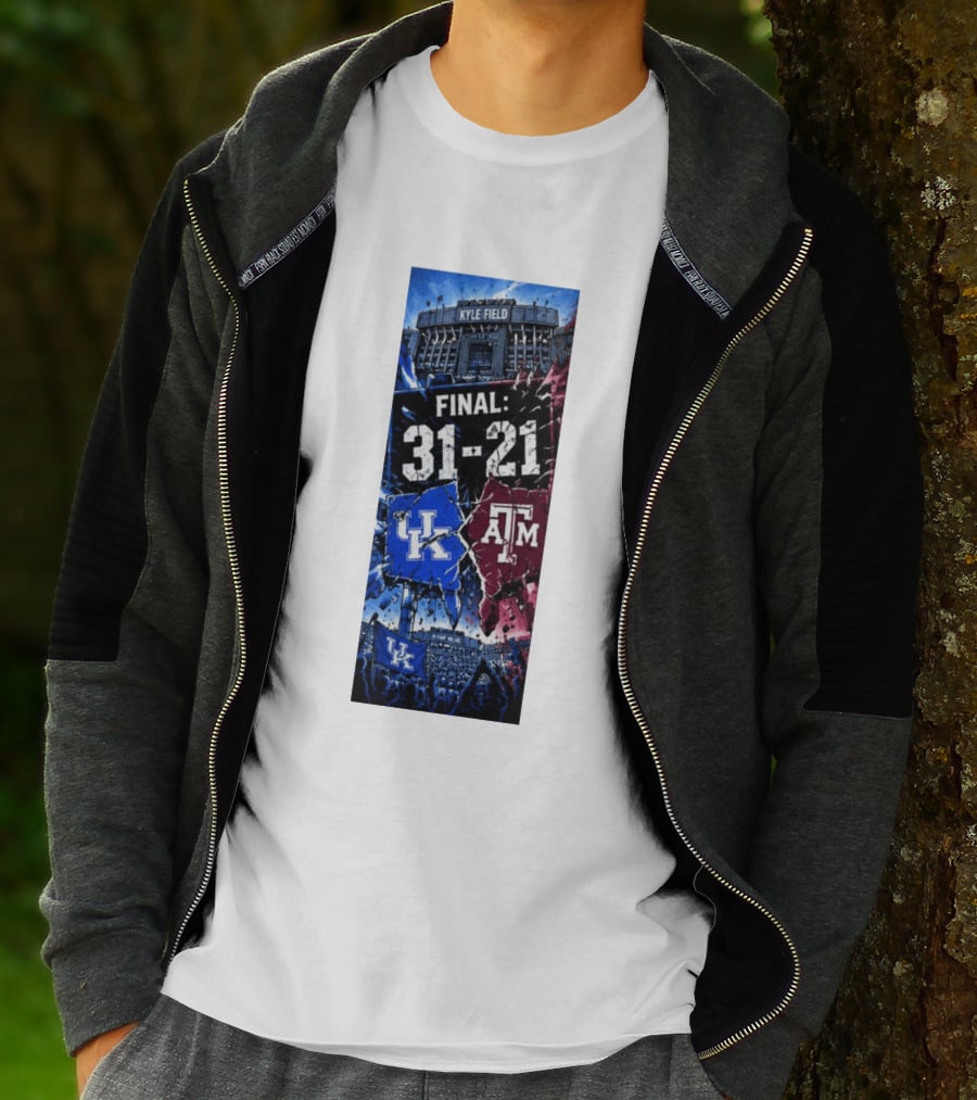 Kyle Field Final 31 21 Kentucky Wildcats Vs Texas A&M Aggies 2026 NCAA Victory T-Shirt