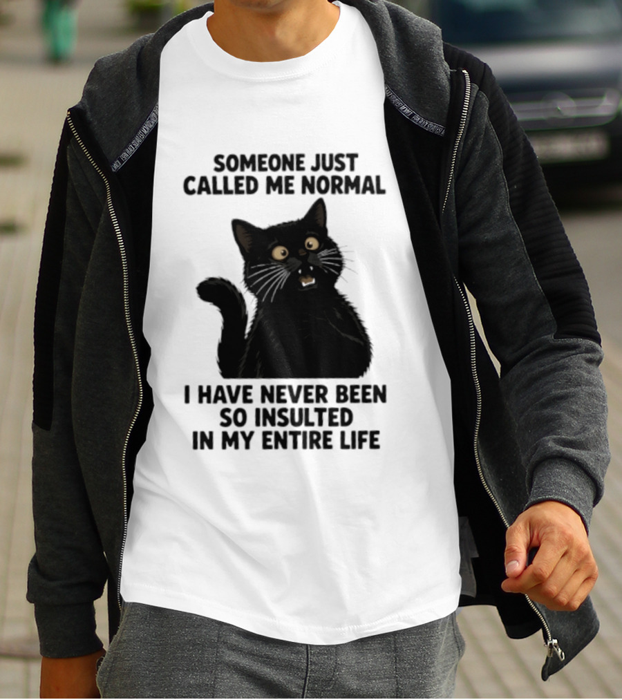 Someone Just Called Me Normal Black Cat Humor Never Been So Insulted In My Entire Life T-Shirt