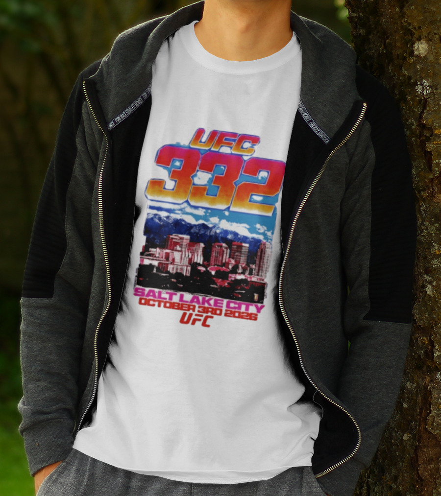 UFC 332 Salt Lake City October 3rd 2026 Urban Skyline Event T-Shirt