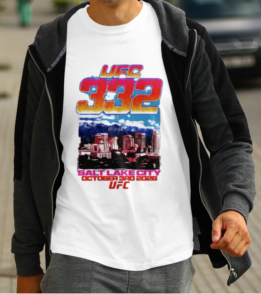 UFC 332 Salt Lake City October 3rd 2026 Urban Skyline Event T-Shirt