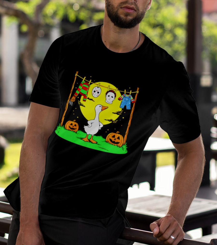 Goose Horror Halloween '26 Pumpkin Jason Freddy Chucky Outfits T-Shirt