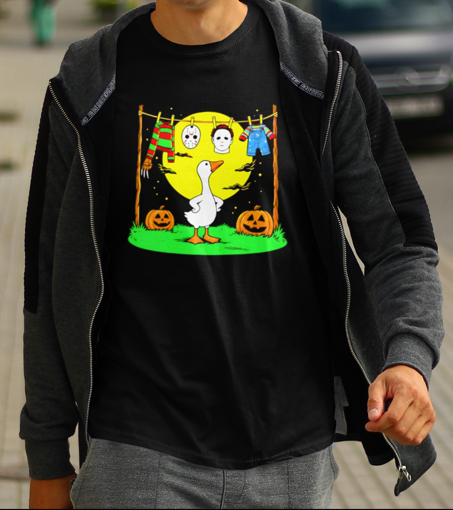 Goose Horror Halloween '26 Pumpkin Jason Freddy Chucky Outfits T-Shirt