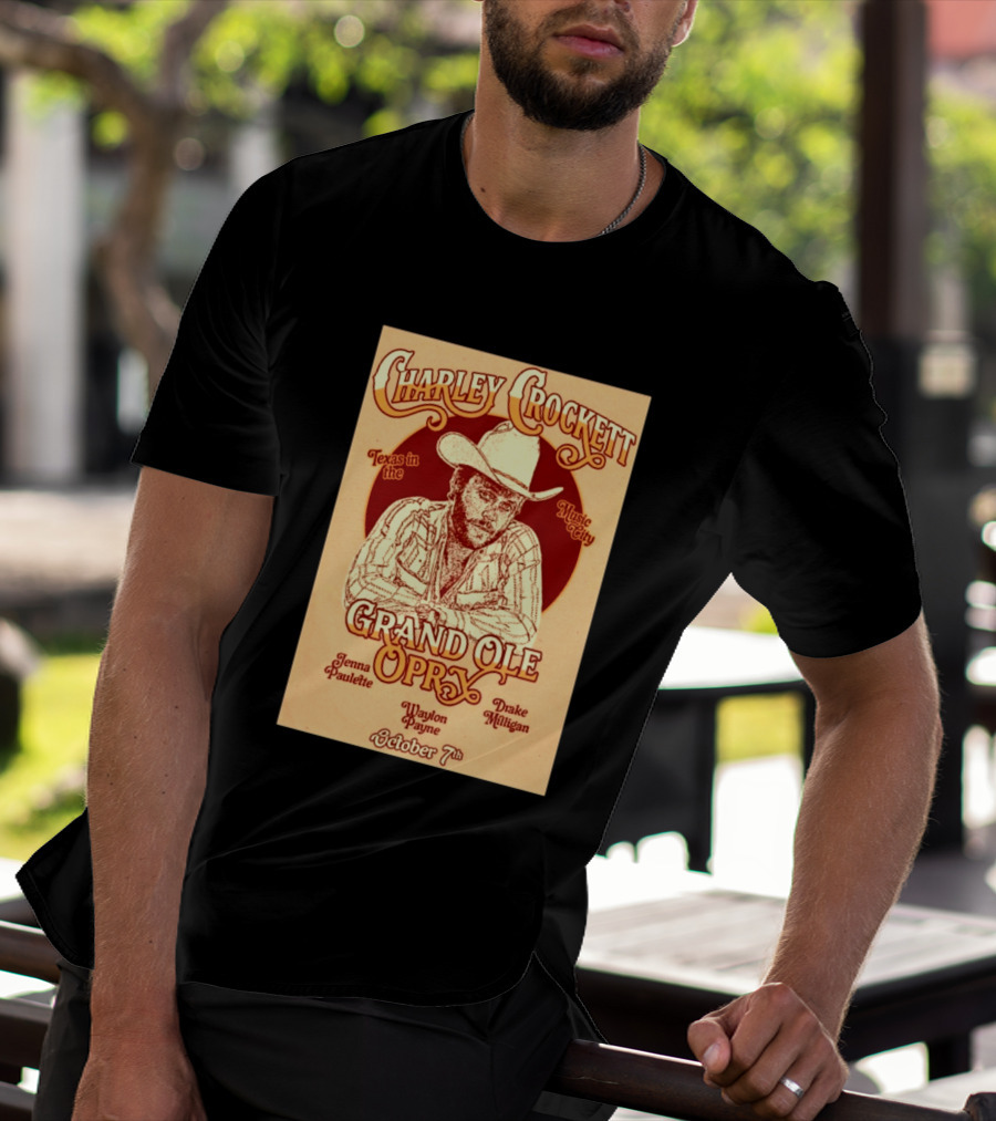 Charley Crockett Grand Ole Opry Nashville October 7 Texas In The Music City T-Shirt