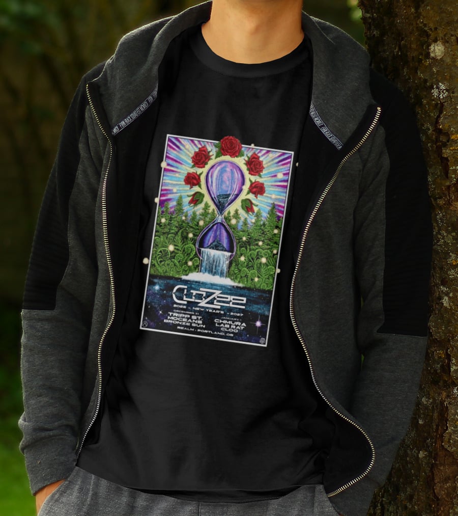 CloZee New Year's Eve 2026 2027 Portland Oregon Realm Event Featuring Trip St MZG Enzi Chad Chmura Labrat Supertask Comisar T-Shirt