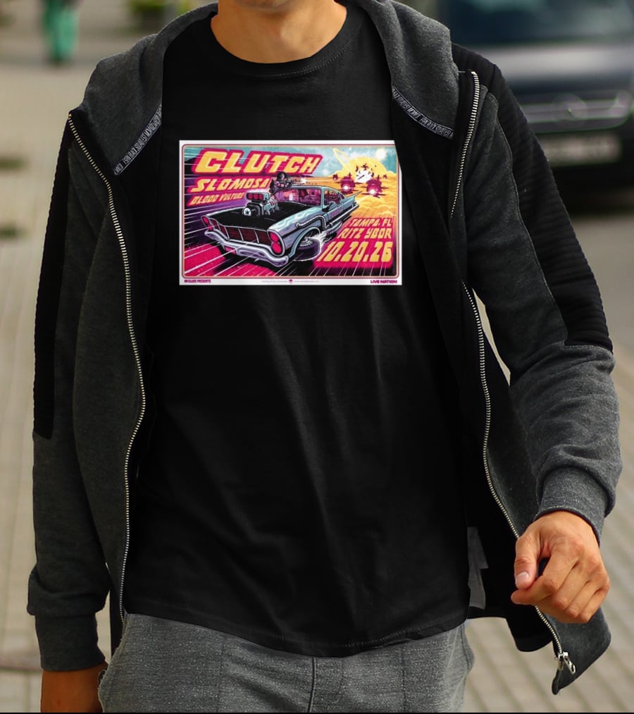 Clutch Slomosa Blood Vulture Tampa FL Ritz Ybor 10 20 26 Live Nation Promo Car T-Shirt