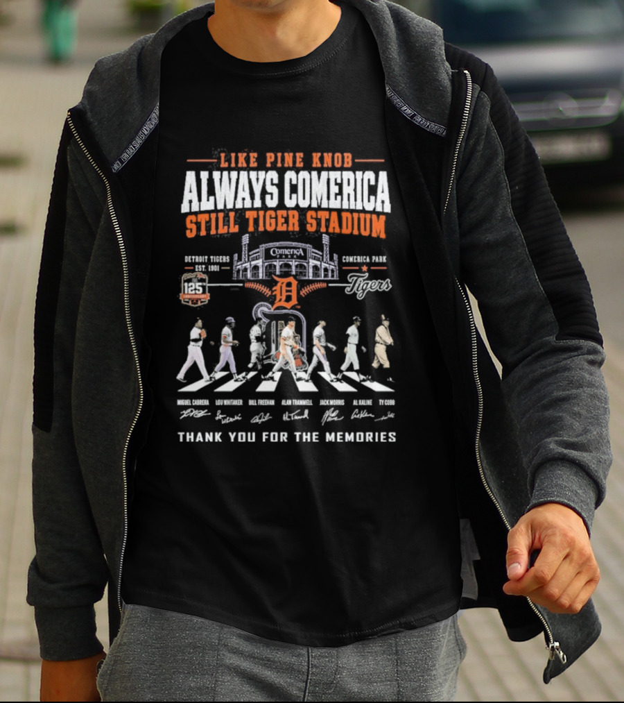 Like Pride Rock Always Comerica Still Tiger Stadium Baseball Legends Miguel Cabrera Ty Cobb Thank You For The Memories T-Shirt