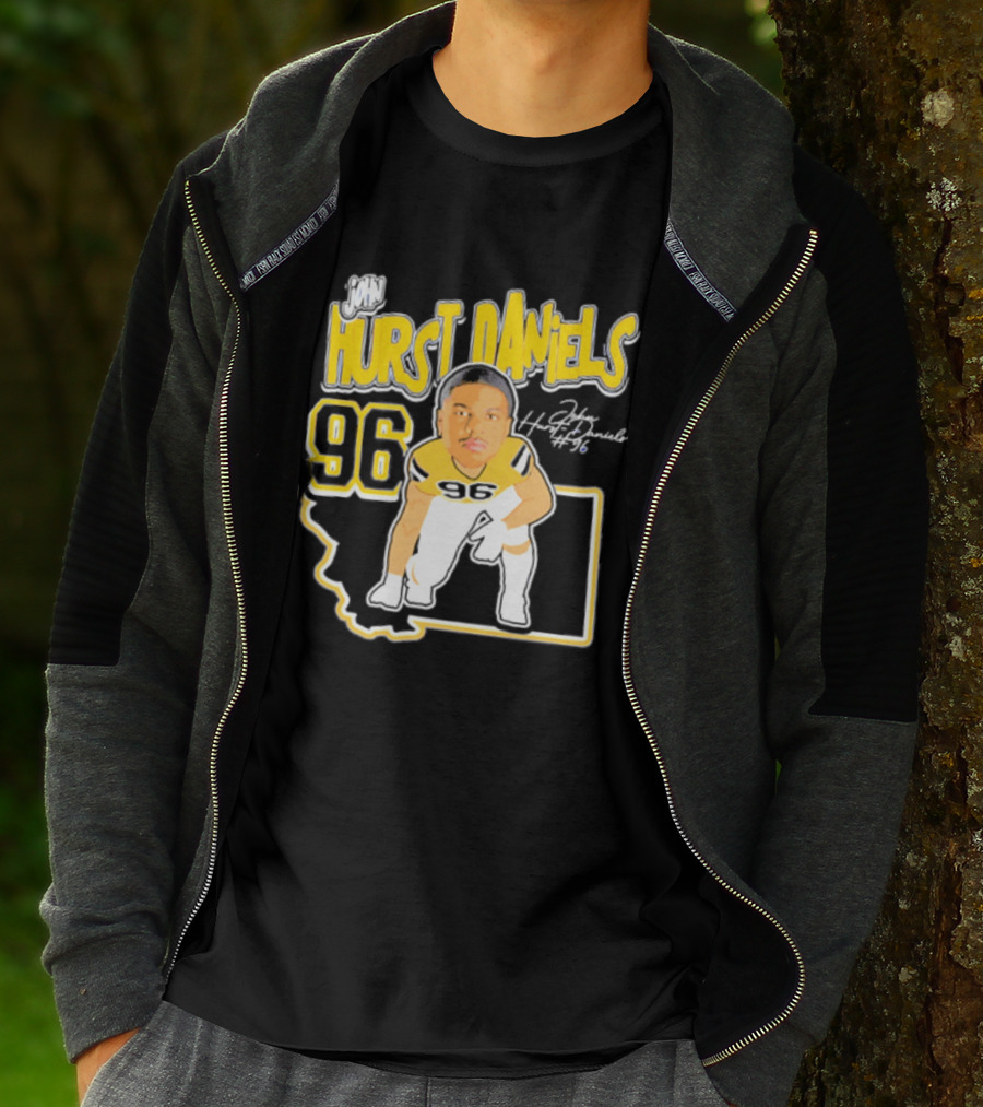 Montana State Bobcats 2026 Hurst Daniels 96 Player Caricature T-Shirt