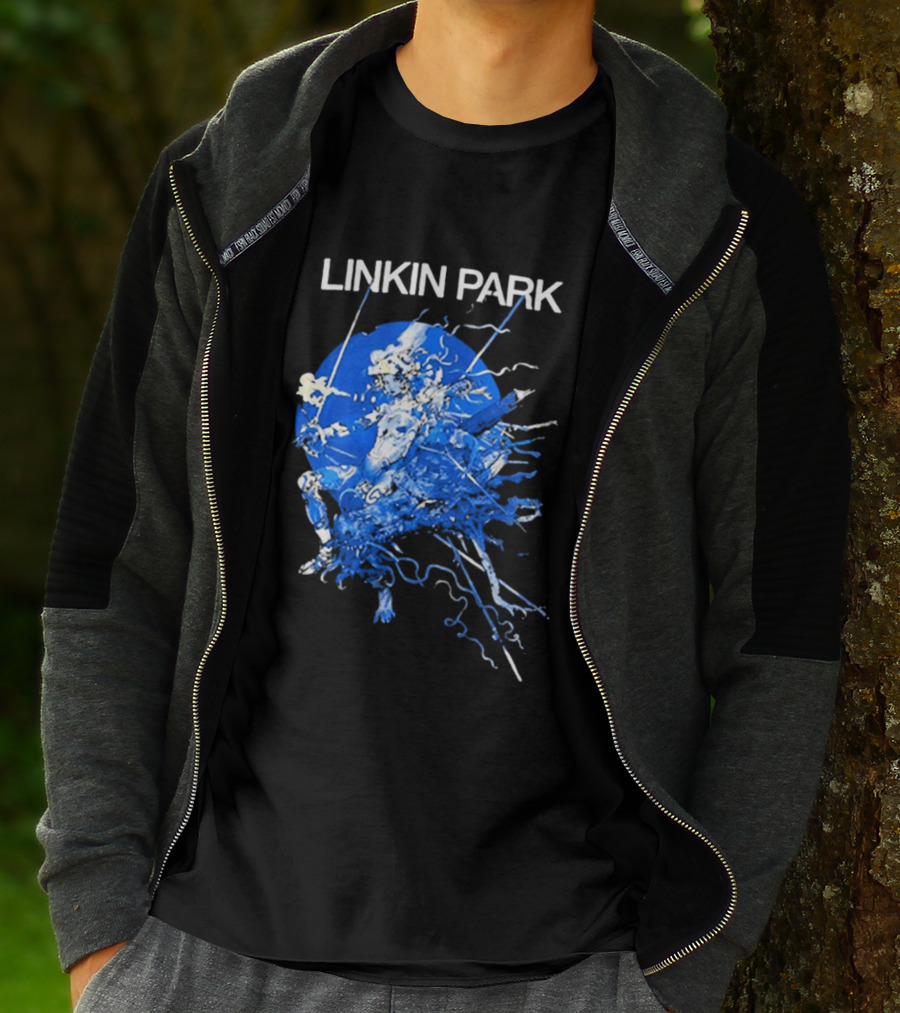 Linkin Park Katsuya Terada Blue Abstract Art Collaboration T-Shirt