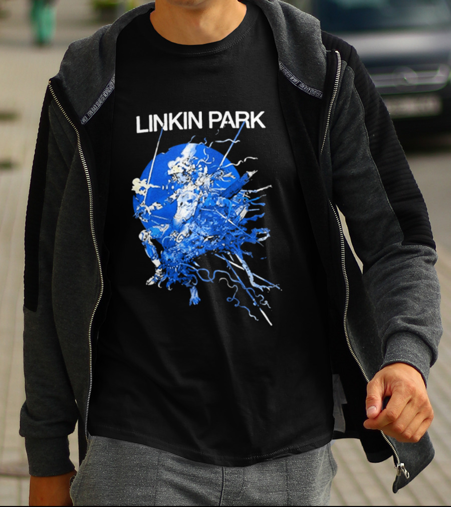 Linkin Park Katsuya Terada Blue Abstract Art Collaboration T-Shirt