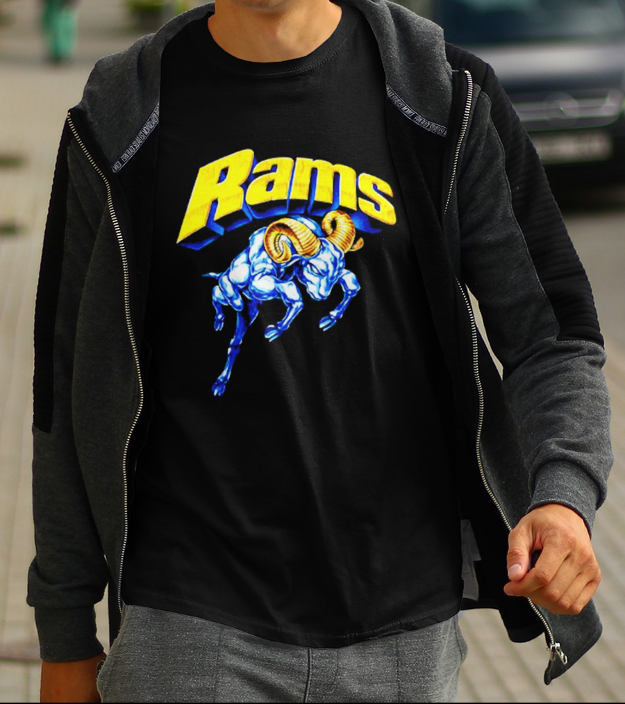 Rams Blue Horn Sports Los Angeles Fan T-Shirt