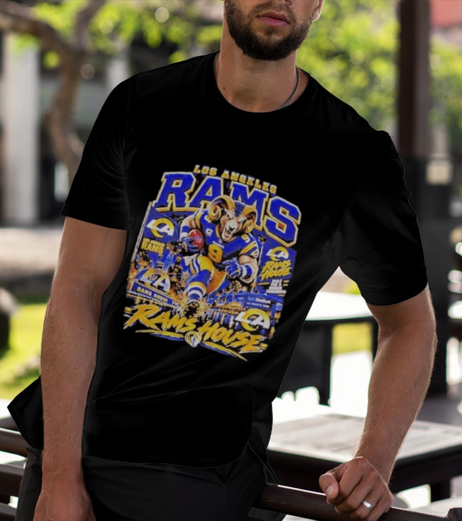 Los Angeles Rams House Ram Mascot SoFi Stadium Football Fan Gear T-Shirt