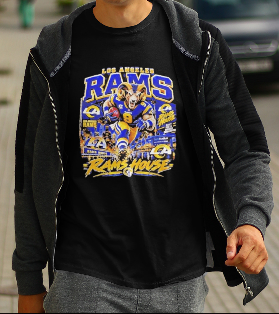 Los Angeles Rams House Ram Mascot SoFi Stadium Football Fan Gear T-Shirt
